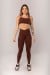 Calça Legging com Cós Transpassado Frente e Costas (Marrom Escuro) | Ref: K4042-F