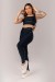 Calça Legging com Vivo no Cós Transpassado (Azul Escuro / Verde Turquesa) | Ref: K4242-B