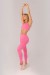 Calça Legging com Recortes e Cobertura (Rosa Chiclete) | Ref: K4352-A
