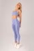 Calça Legging com Chapados (Azul Periwinkle / Branco) | Ref: K4355-B