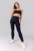 Calça Legging com Recorte no Cós (Azul Escuro / Verde Claro) | Ref: K4155-C
