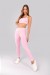 Calça Legging com Vira e Vivo (Rosa Claro / Branco) | Ref: K4384-A
