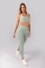 Calça Legging com Vira e Vivo (Verde Claro / Off-White) | Ref: K4384-C