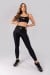 Calça Legging com Mix de Tecidos e Bolsos (Preto) | Ref: K4404-B