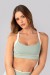 Top com Vivo e Alças Largas Cruzadas (Verde Claro / Off-White) | Ref: K4383-C