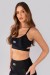Top com Mix de Tecidos e Detalhe no Cós (Preto) | Ref: K4403-B