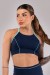 Top com Decote Alto e Vivo (Azul Marinho / Azul Turquesa) | Ref: K4427-A