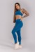 Calça Legging com Recortes e Cós de Vira Contrastante (Azul Marine / Azul Bebê) | Ref: K4451-A