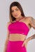 Top com Decote Diferenciado e Alças Reguláveis (Rosa Choque) | Ref: K4444-C
