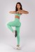 Calça Legging com Bolsos e Chapado no Cós (Verde Menta / Bege) | Ref: K4521-B