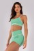 Short com Bolsos e Chapado no Cós (Verde Menta / Bege) | Ref: K4522-B