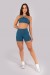 Short com Vira e Cós em V (Azul Petróleo) | Ref: K4291-D