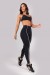 Calça Legging com Vivo e sem Cós Aparente na Frente (Preto / Off-White) | Ref: K4549-A