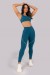 Calça Legging com Vivos Contrastantes e Bolso no Cós (Azul Petróleo / Azul Bebê) | Ref: K4561-C