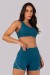 Short com Vivo Contrastantes e Bolso no Cós (Azul Petróleo / Azul Bebê) | Ref: K4562-C