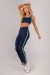 Calça Legging Tricolor com Vivo no Chapado (Azul Marinho / Verde Menta / Off-White) | Ref: K4595-A