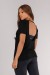 Camiseta com Abertura nas Costas (Preto) | Ref: K4644-A