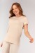 Camiseta com Abertura nas Costas (Creme) | Ref: K4675-A