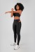 Calça Legging com Recorte no Cós (Preto / Bronze) | Ref: K4155-D