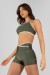 Short com Cós Transpassado e Vira (Verde Militar / Champagne) | Ref: K4330-C