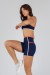 Short sem Cós Aparente e Listras (Azul Marinho / Cobre / Off-White) | Ref: K4714-A