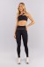 Calça Legging com Recortes e Vivo no Cós (Preto / Vanilla) | Ref: K4754-C