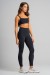 Calça Legging sem Cós Aparente e Recorte Lateral (Preto) | Ref: K4828-B