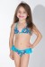 Biquini Infantil Estampado com Babado Liso (Azul com Ratinhos Vermelhos / Azul Celeste) | Ref: DVBQ31-003