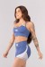 Top de Alças Duplas com Detalhe em T (Azul / Branco) | Ref: K3333-F