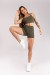 Short com Cós Alto Arredondado sem Gancho (Verde Militar) | Ref: K3958-C