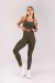 Calça Legging com Cós Alto Arredondado sem Gancho (Verde Militar) | Ref: K3957-C