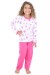 Pijama longo infantil 077 (Pink com ursinho) CEZ-PA077-001