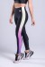 Calça Legging Lisa com Faixas Estampa Digital Laterais (Preto / Cotton Candy) | Ref: K3423-A