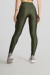 Calça Legging Tecido Platinado com Cós Triangular (Verde Militar) | Ref: GO530-D