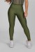 Calça Legging com Recorte Curvo e Pesponto (Verde Militar) | Ref: K2886-E