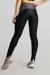 Calça Legging Tecido Platinado com Recorte Meia Lua (Preto / Cinza) | Ref: GO462-B