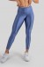 Calça Legging Tecido Platinado com Tiras no Cós (Azul) | Ref: K3212-F