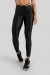 Calça Legging Tecido Platinado com Tiras no Cós (Preto) | Ref: K3212-B