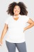 Camiseta Raglan Básica Plus Size (Off-White) | Ref: KP3082-G