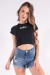 Cropped Básico Chuleado com Silk Basic (Preto) | Ref: K2860-A