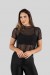 Cropped Camiseta de Tule (Preto) | Ref: K3206-B