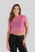 Cropped Camiseta de Tule (Rosa) | Ref: K3206-H
