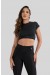 Cropped Raglan Refletivo (Preto Skin) | Ref: K3227-B