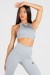 Top de Poliamida com Silk e Recortes (Cinza) | Ref: GO26-D
