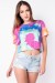 Maxi Cropped Estampa Digital Tie Dye (Azul / Verde) | Ref: K2827-H