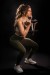 Calça Legging com Vivo e Vira no Cós (Verde Militar / Off-White) | Ref: K3905-B