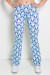 Calça Flare (Boca de Sino) Estampada (Ondulado Verde Roxo e Amarelo) | Ref: F166-009
