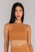 Top Halter com Vivo Contrastante nas Alças (Amêndoa / Off-White) | Ref: K4685-B