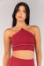 Top Halter com Alças e Vivo Platinado (Vinho / Champagne) | Ref: K4676-C