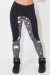 Calça Lisa com Detalhe Estampado e Bolso Traseiro Liso (Branco com Traços Pretos) | Ref:F719-001